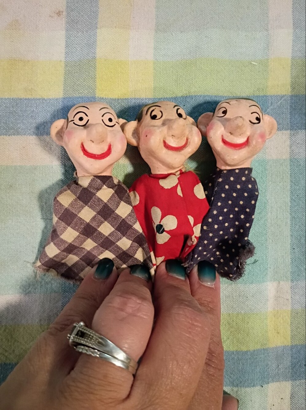 Vintage Set of 3 Kids Hand Puppets